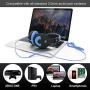 VCOM Wired Headphones with Microphone, Stereo Over Ear Headset Lightweight Portable Earphones 3.5mm Jack Compatible for iPad Tablets PS4 Xbox One Smartphones MacBook Surface Laptops MP3 Skype (Blue)