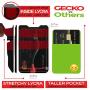 Double Pocket - Adhesive Card Holder - Cell Phone Pouch - Stick on Lycra Pocket - Carry Credit Cards and Cash (Basketball)