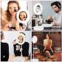 Velouer Selfie Ring Light with Makeup Mirror, with Stand and Mobile Phone Stand, for Live Broadcast/Makeup/YouTube Video/Photography, Compatible with iPhone Android