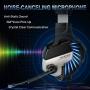 Gaming Headset for PS4, Xbox One, PC Headphones with Microphone LED Light Mic for Nintendo Switch Playstation Computer, K5 pro (Black&Blue)