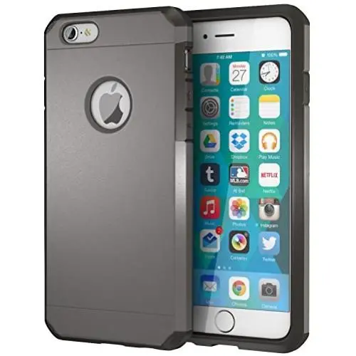 iPhone 6 / 6s Case, ImpactStrong Heavy Duty Dual Layer Protection Cover Heavy Duty Case for iPhone 6 / 6s (Gun Metal) iPhone 6 / 6s Case, ImpactStrong Heavy Duty Dual Layer Protection Cover Heavy Duty Case for iPhone 6 / 6s (Gun Metal)