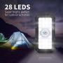 Solar Charger 26800mAh,GRDE Wireless Portable Solar Power Bank Panel Charger with 28 LEDs and 3 USB Output Ports External Backup Battery Huge Capacity Phone Charger for Camping Outdoor for iOS Android