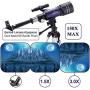MAXLAPTER Telescope - Portable Travel Scope for Astronomy Beginners Kids, 300/70 HD Large View Telescopes with Camera Wire Shutter & Smartphone Adapter, Backpack-Blue