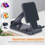 Adjustable Cell Phone Stand, Foldable Portable Desktop Table Stand Phone Holder,Angle Height Adjustable Phone Stand Holder for Desk Compatible with All Mobile Phone/iPad/Kindle/Tablet(Black)