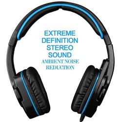 Stereo Gaming Headphone, SADES SA708GT PS4 Gaming Headphone with Microphone (Blue)