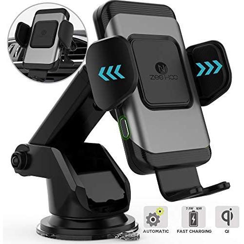 ZeeHoo Wireless Car Charger,10W Qi Fast Charging Auto-Clamping Car Mount,Windshield Dash Air Vent Phone Holder Compatible iPhone 11/11 Pro/11 Pro Max/Xs MAX/XS/XR/X/8/8+,Samsung S10/S10+/S9/S9+/S8/S8+