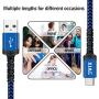 USB C Cable,XIAE 5Pack (3/3/6/6/10FT) USB-A to Type C Nylon Braided Fast Charging Cable Aluminum Housing Compatible with Samsung Galaxy S10 S9 Note 9 8 S8 Plus,LG V30 V20 G6,Huawei P30/P20-Navy&Blue