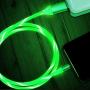LED Flowing Magnetic Charger Green Blue Cable Light Up Candy Moving Party Shining Charger Phone Charging Cable Magnetic Streamer Absorption USB Snap Quick Connect 3 in 1 USB Cable