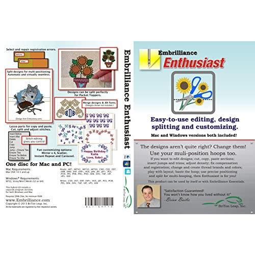 Embrilliance Enthusiast Embroidery Software for Mac & PC