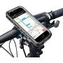 Bike Phone Mount, Quick Lock Metal Bicycle & Motorcycle Handlebar Cell Phone Holder wtih Waterproof Case - Black