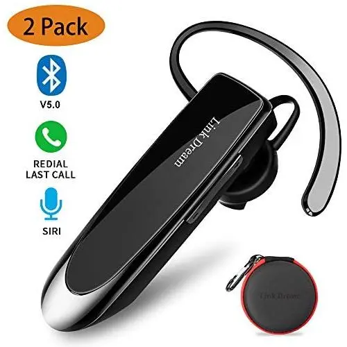 Link Dream Bluetooth Earpiece for Cell Phone Hands Free Wireless Headset Noise Cancelling Mic 24Hrs Talking 1440Hrs Standby Compatible with iPhone Samsung Android for Driver Trucker (2 Pack) Link Dream Bluetooth Earpiece for Cell Phone Hands Free Wireless Headset Noise Cancelling Mic 24Hrs Talking 1440Hrs Standby Compatible with iPhone Samsung Android for Driver Trucker (2 Pack)