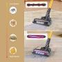 Dibea D18 Lightweight Cordless Stick Vacuum Cleaner, 2 in 1 Bagless Rechargeable Handheld Car Vacuum with Mini Motorized Brush for Floor Carpet Pet Hair, Gold