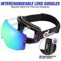 Odoland Magnetic Interchangeable Ski Goggles with 2 Lens, Large Spherical Frameless Snow Goggles for Men & Women, OTG and UV400 Protection