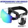 Odoland Magnetic Interchangeable Ski Goggles with 2 Lens, Large Spherical Frameless Snow Goggles for Men & Women, OTG and UV400 Protection Odoland Magnetic Interchangeable Ski Goggles with 2 Lens, Large Spherical Frameless Snow Goggles for Men & Women, OTG and UV400 Protection