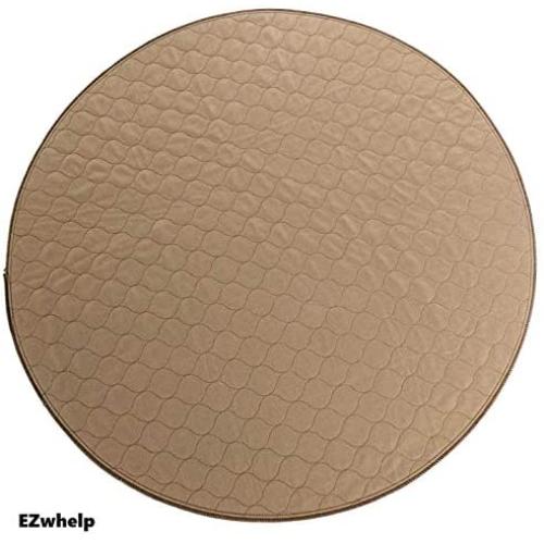 EZwhelp (Round, Circular Shape Machine Washable, Reusable Pee Pad/Quilted, Fast Absorbing Dog Whelping Pad/Waterproof Puppy Training Pad/Housebreaking Absorption Pads