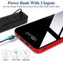 Todamay Power Bank 26800mAh Portable Charger High Capacity External Phone Battery Pack LCD Display C Input, 2 Outputs Ultra Compact Quick Charge Power Banks for iPhone,Samsung Android etc. Red 2020