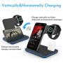 Vcloo Wireless Charger, 3 in 1 Wireless Charging Station Compatible with AirPods Pro Apple Watch, Fast Wireless Charger Dock for iPhone 11 Pro Max/X/XS/XR/8Plus (Not Included QC 3.0 Adapter)
