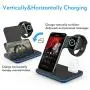 Vcloo Wireless Charger, 3 in 1 Wireless Charging Station Compatible with AirPods Pro Apple Watch, Fast Wireless Charger Dock for iPhone 11 Pro Max/X/XS/XR/8Plus (Not Included QC 3.0 Adapter)