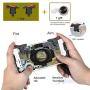 WG PUBG Mobile Game Controllers, Phone Triggers for Mobile Phone, Shooter Sensitive Controller Joysticks Gamepad for PUBG/Knives Out/L1R1(1 Pair Triggers + 3 in 1 Portable Gamepad)