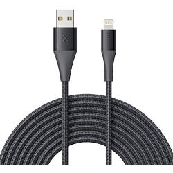 Xcentz iPhone Charger 10ft, Apple MFi Certified Lightning Cable, Braided Nylon High-Speed iPhone Cable with Premium Metal Connector for iPhone 11/X/XS/XR/XS Max/8/7/6/5S/SE, iPad Mini/Air, Black