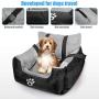 Dog Car Seat,Puppy Booster Seat Dog Travel Car Carrier Bed with Storage Pocket and Clip-on Safety Leash Removable Washable Cover for Small Dog