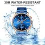 GOLDEN HOUR Mens Watches with Black/Silver Stainless Steel and Metal Casual Waterproof Chronograph Quartz Watch, Auto Date in Colorful Hands