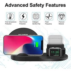 Nroech Wireless Charger 3 in 1 15W Fast Charging Station for Apple iWatch Series 5/4/3/2/1,AirPods, Compatible with iPhone 11 Series/XS MAX/XR/XS/X/8/8 Plus/Samsung