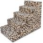 USA Made Pet Steps/Stairs with CertiPUR-US Certified Foam for Dogs & Cats by Best Pet Supplies - Animal Print, 5-Step (H: 22.5")