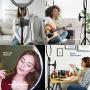 10" Selfie Ring Light with 59" Extendable Tripod Stand & Flexible Phone Holder for Live Stream Makeup, Beam Electronics Desktop Led Camera Ringlight for Tik Tok YouTube Video Photo, For iPhone Android