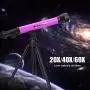 Telescope for Kids Beginners, Travel Scope, Equipped with 20X, 40X, 60X Interchangeable Eyepieces, Portable Travel Telescope with Tripod, Best Gift for Child (Purple) Telescope for Kids Beginners, Travel Scope, Equipped with 20X, 40X, 60X Interchangeable Eyepieces, Portable Travel Telescope with Tripod, Best Gift for Child (Purple)