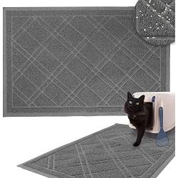 Downtown Pet Supply Non-Slip Padded Mesh Kitty Litter Mat Trapping Tray for Cats and Kittens in Grey with Small, Medium, Large Sizes