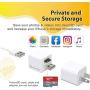 Qubii Photo Storage Device for iPhone & iPad, Auto Backup Photos & Videos, Photo Stick for iPhone, Digital Photos Organizer【microSD Card Not Included】- White