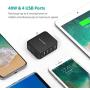 RAVPower USB Wall Charger 40W 8A 4-Port Multi-Port Travel Charger Charging Station, Compatible iPhone 11 Pro XS Max XR X, Ipad Pro Air Mini, Galaxy S9 S8 Note 8 Edge, Smartphone, Tablet and More