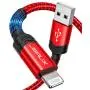 iPhone Charger Cable 6ft, JSAUX [Upgarded C89 Apple MFi Certified] Lightning Cable Nylon Braided USB Fast Charging Cord Compatible with iPhone 11 Xs Max X XR 8 7 6s 6 Plus SE 5 5s, iPad, iPod - Red