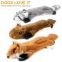 Peteast-3 Squeaky Toys and 3 Rope Dog Toys, No Stuffing Squeaky Plush Fox Raccoon Squirrel, Puppy Chew Teething Rope Toys Set for S/M/L Dogs Pets Animals