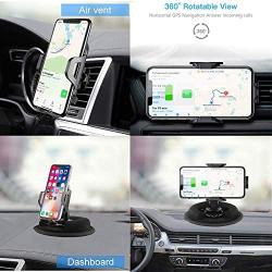 Dosili Cell Phone Vehicle Mount,Dashboard Beanbag Friction Mount,2 in 1 Dashboard Mount and Car Air Vent Holder,for iPhone Android and Other Smartphones