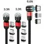 Magnetic USB Charging Cable Krsende 3in1 360°&180°Rotation Nylon Braided Cord Compatible with Mirco USB Type C Smartphone and iProduct Device-No Date Sync(3Pack/Red) Magnetic USB Charging Cable Krsende 3in1 360°&180°Rotation Nylon Braided Cord Compatible with Mirco USB Type C Smartphone and iProduct Device-No Date Sync(3Pack/Red)