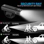 USB Rechargeable Bike Light Set, Runtime 8+ Hours 400 Lumen Super Bright Headlight Front Lights and Back Rear LED, 4 Light Mode Fits All Bicycles, Mountain, Road