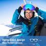 ERUW Ski Goggles - OTG Frameless Snowboard Goggles with Anti-Fog UV Protection of Double Lens Compatible Windproof Helmet for Snowmobile & Skiing & Skating Snow Goggles