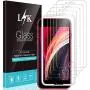 [4 Pack] L K Screen Protector for New iPhone SE (2020) / iPhone SE2 [4.7 inch] Tempered Glass Film [Alignment Frame] [Case Friendly] [NOT For iPhone 6/7/8]