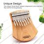GECKO 17 Keys Kalimba Thumb Piano， Solid Campphorwood Finger Piano with Tune Hammer and Instruction， Gifts for Kids Adult Beginners K17NOTE