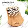 GECKO 17 Keys Kalimba Thumb Piano， Solid Campphorwood Finger Piano with Tune Hammer and Instruction， Gifts for Kids Adult Beginners K17NOTE