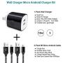 Android Charger Micro USB Cord, Wall Charger Block Fast Charge Android Phone Cable Compatible for Samsung Galaxy S7 S6 S5 J7 J8 J6 J5 J4 J3 J2 J1,LG K40 K30 K50 K20 K10 G3,Moto E4 E5 E6 G4 G5 G6 Play
