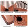 Enfuntins Kalimba 17 Key Thumb Piano, Solid koa Wood High Performance Portable Mbira Finger Piano, Gifts for Kids Adult Beginners with Tuning Hammer and Study Instruction