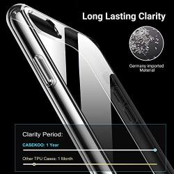 CASEKOO Crystal Clear Compatible with iPhone SE 2020 Case, iPhone 8 Case, iPhone 7 Case, [Anti-Yellowing] Slim Yet Protective Hybrid Phone Cover for iPhone SE 2020/8/7 (4.7 Inch)- Crystal Clear