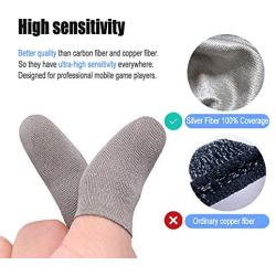 Finger Sleeves for Gaming, StickyDeal 8-Pack Mobile Game Finger Sleeve Sets Touch Screen Finger Cot Smooth Thin Anti-Sweat Breathable for PUBG/Knives Out/Rules of Survival