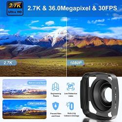 Video Camera 2.7K Camcorder Ultra HD 36MP Vlogging Camera for YouTube IR Night Vision 3.0" LCD Touch Screen 16X Digital Zoom Camera Recorder with Microphone Handheld Stabilizer Remote Control