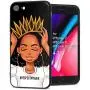 XIX Apple iPhone 7 Case Apple iPhone 8 Case Apple iPhone SE 2020 case African American Afro Girls Women Slim Fit Shockproof Bumper Cell Phone Accessories Thin Soft Black TPU Protective (09)