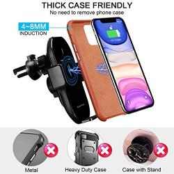 Wireless Car Charger TOOVREN Phone Mount Auto Clamping Fast Qi iPhone Car Charger Air Vent/Cup Holder for Car 10W Charging for iPhone 11/11 Pro Max/X/XR/8/7Plus,Samsung Note10+/s9,Google Pixel