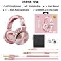 OneOdio Over Ear Headphones for Women and Girls, Wired Bass Stereo Sound Headsets with Share Port, 50mm Driver Rose Gold Headsets with Mic for PC, Phone, Laptop, Guitar, Piano, Mp3/4, Tablet (Pink)